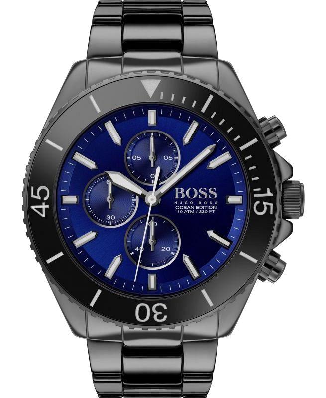 Hugo Boss HB1513743 Pusulalı Takvimli Siyah Metal Kordon Analog Erkek Kol Saati