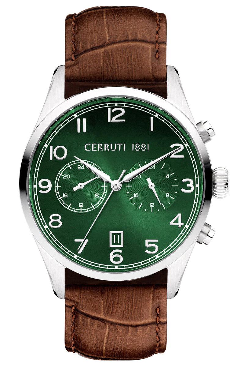Cerruti 1881 CIWGF0007202 Takvimli 42 mm Kahverengi Deri Kordon Analog Erkek Kol Saati