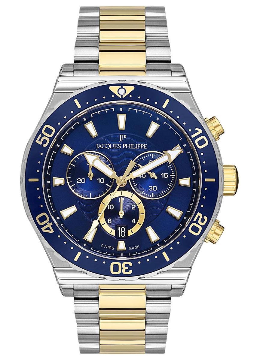 Jacques Philippe JPQGC201338 Takvimli 45 mm Çelik Kordon Analog Erkek Kol Saati