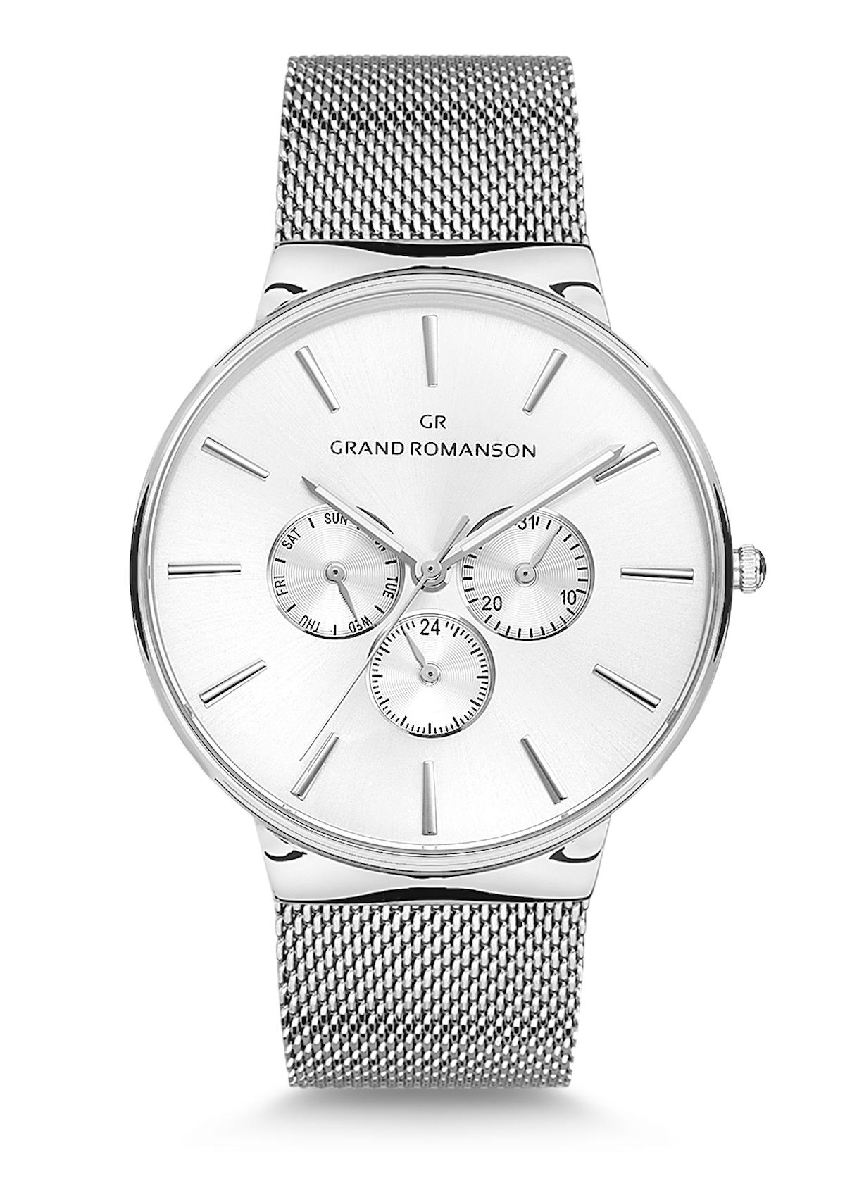 Romanson GR.1.AG1005.04 Takvimli 42 mm Metal Kordon Analog Erkek Kol Saati