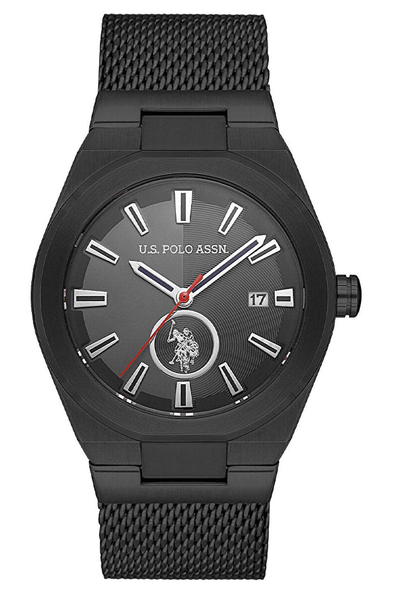 U.S. Polo Assn USPA1062-08 Takvimli 42 mm Siyah Çelik Kordon Analog Erkek Kol Saati