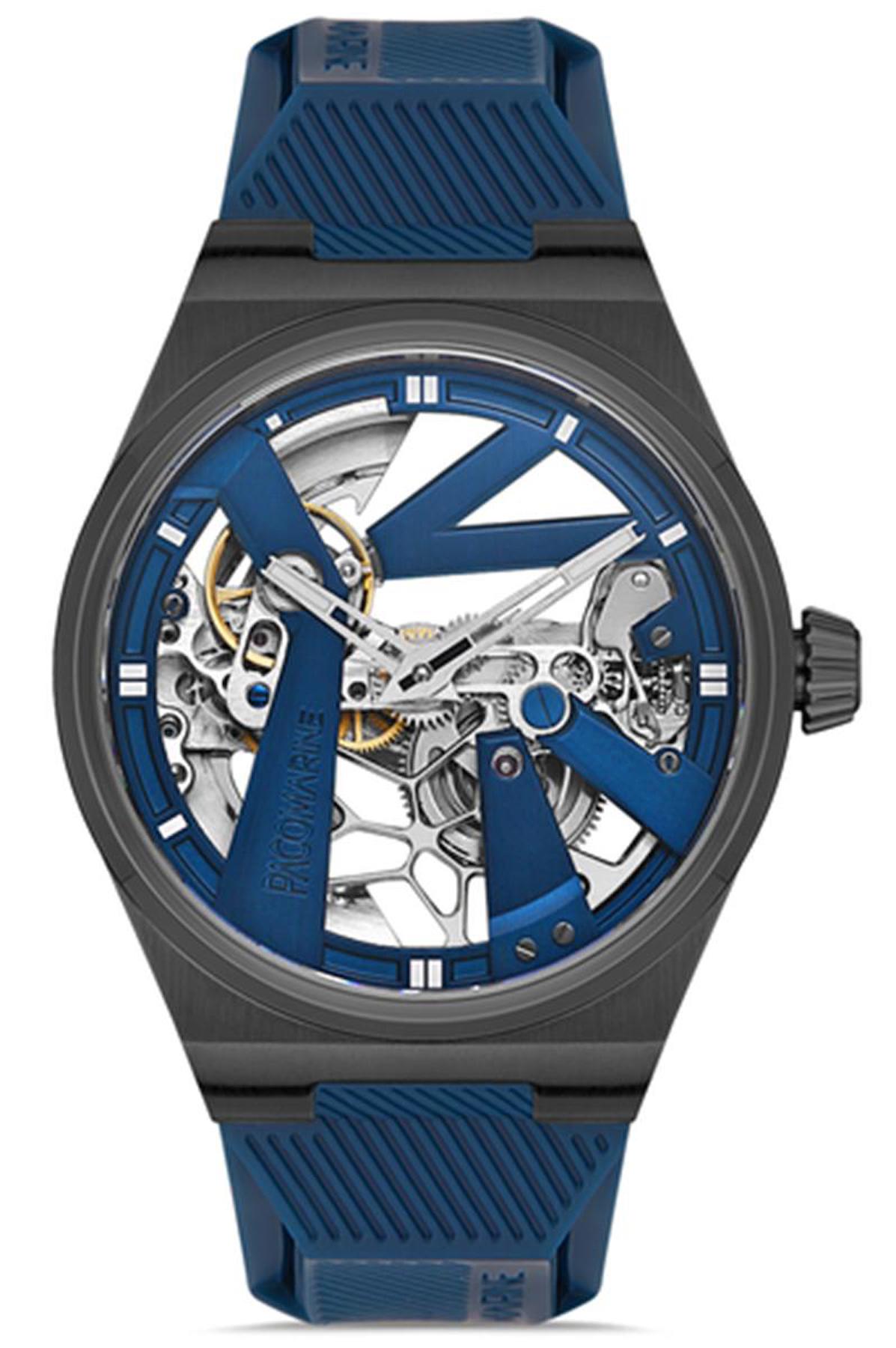 Pacomarine PM.28009.01 41-45 mm Lacivert Silikon Kordon Analog Erkek Kol Saati