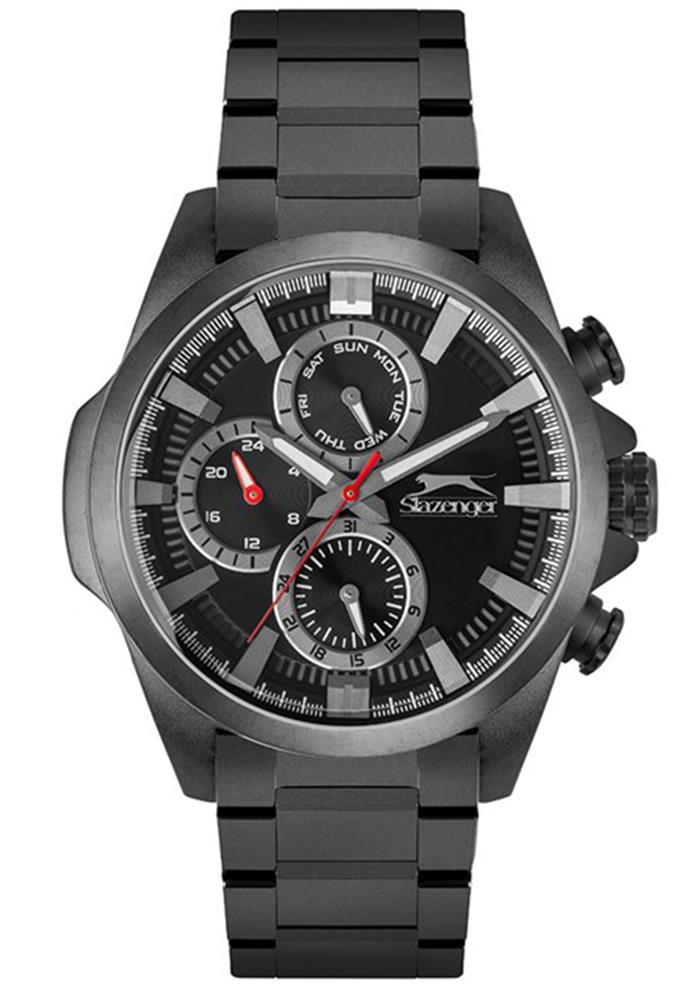 Slazenger SL.09.1763.2.01 Takvimli 44 mm Siyah Çelik Kordon Analog Erkek Kol Saati