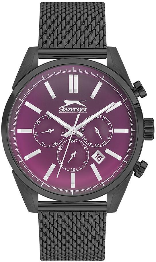 Slazenger SL.09.1799.2.05 Takvimli 45 mm Siyah Çelik Kordon Analog Erkek Kol Saati