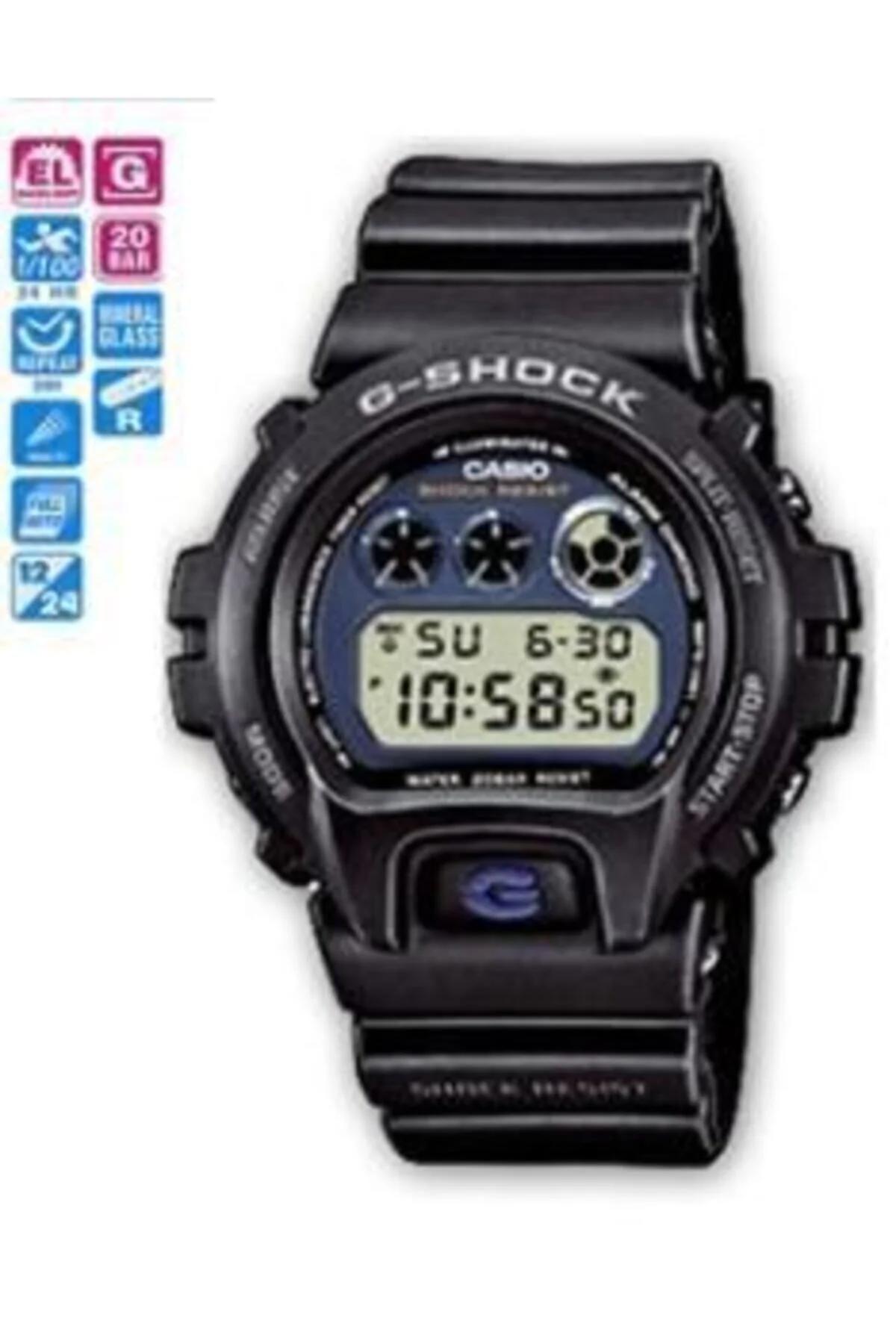 Casio Dw-6900e-1er Takvimli Siyah Silikon Kordon Dijital Kol Saati