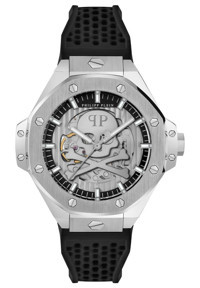 Philipp Plein PWPFA0124 46-50 mm Siyah Silikon Kordon Analog Erkek Kol Saati