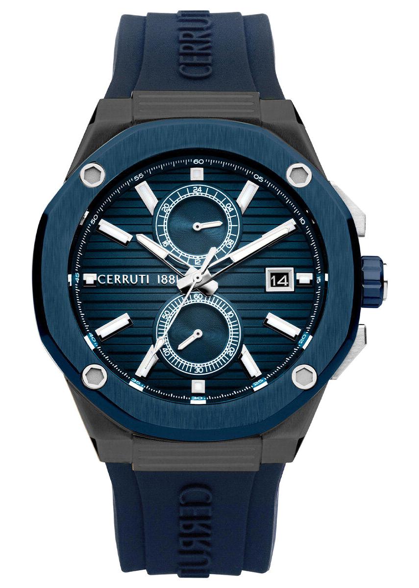 Cerruti 1881 CIWGQ0006902 Takvimli 45 mm Lacivert Silikon Kordon Analog Erkek Kol Saati