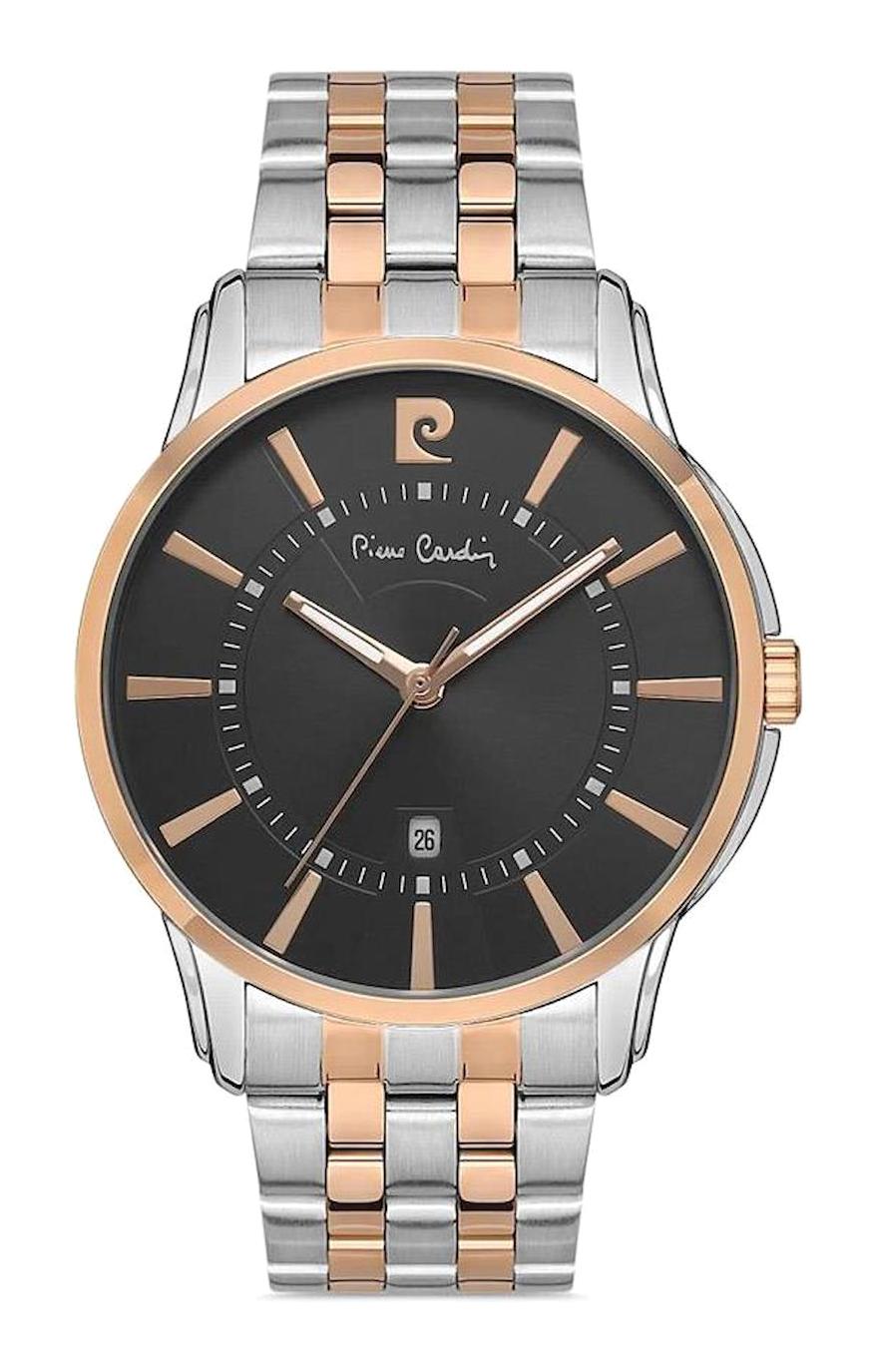 Pierre Cardin PC800211F04 Gri-Rose Gold Çelik Kordon Analog Erkek Kol Saati