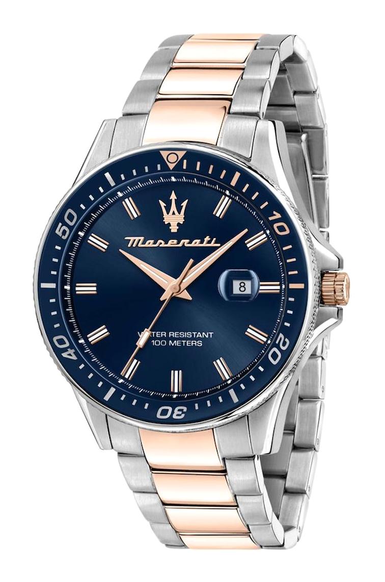 Maserati R8853140003 Takvimli 44 mm Gri-Rose Gold Çelik Kordon Analog Erkek Kol Saati