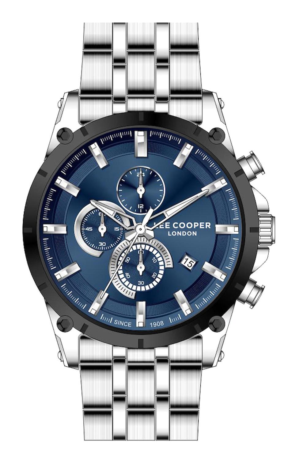 Lee Cooper LC07532.390-MP Takvimli 44 mm Çelik Kordon Analog Kol Saati