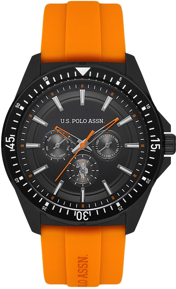 U.S. Polo Assn USPA4000-02 Takvimli 46 mm Turuncu Silikon Kordon Analog Erkek Kol Saati