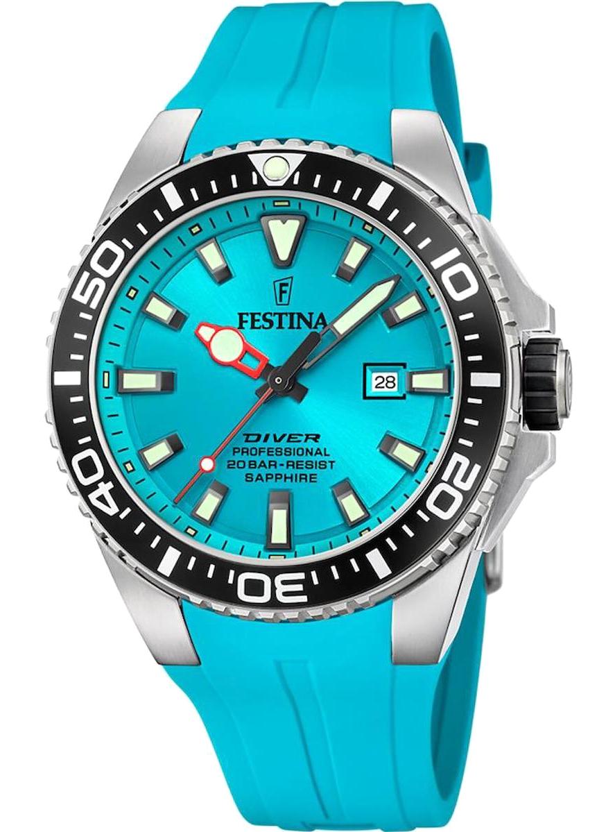 Festina F20664/5 Takvimli 45 mm Mavi Silikon Kordon Analog Erkek Kol Saati
