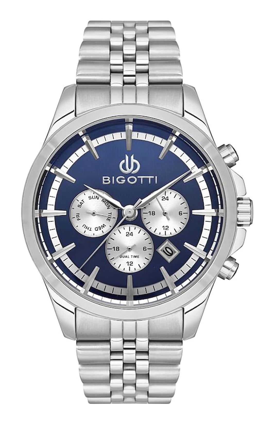 Bigotti BG.1.10468.3 Takvimli 44 mm Çelik Kordon Analog Erkek Kol Saati