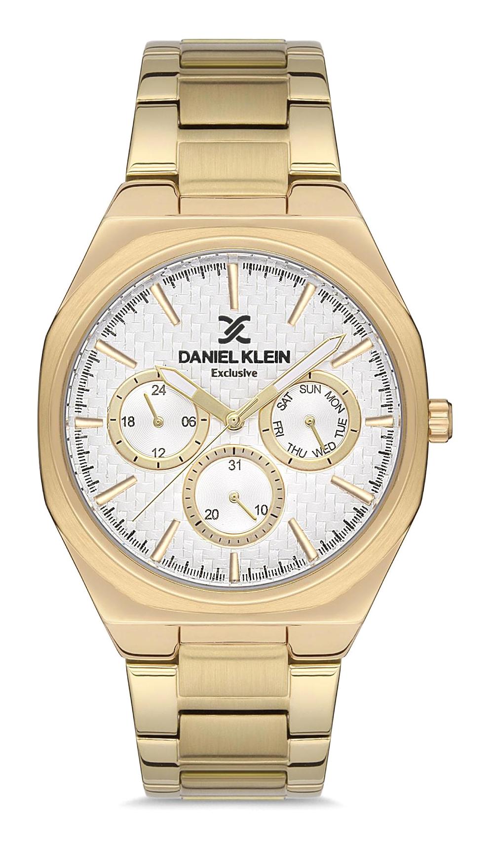 Daniel Klein DK.1.12585.6 Takvimli 43 mm Altın Metal Kordon Analog Kol Saati