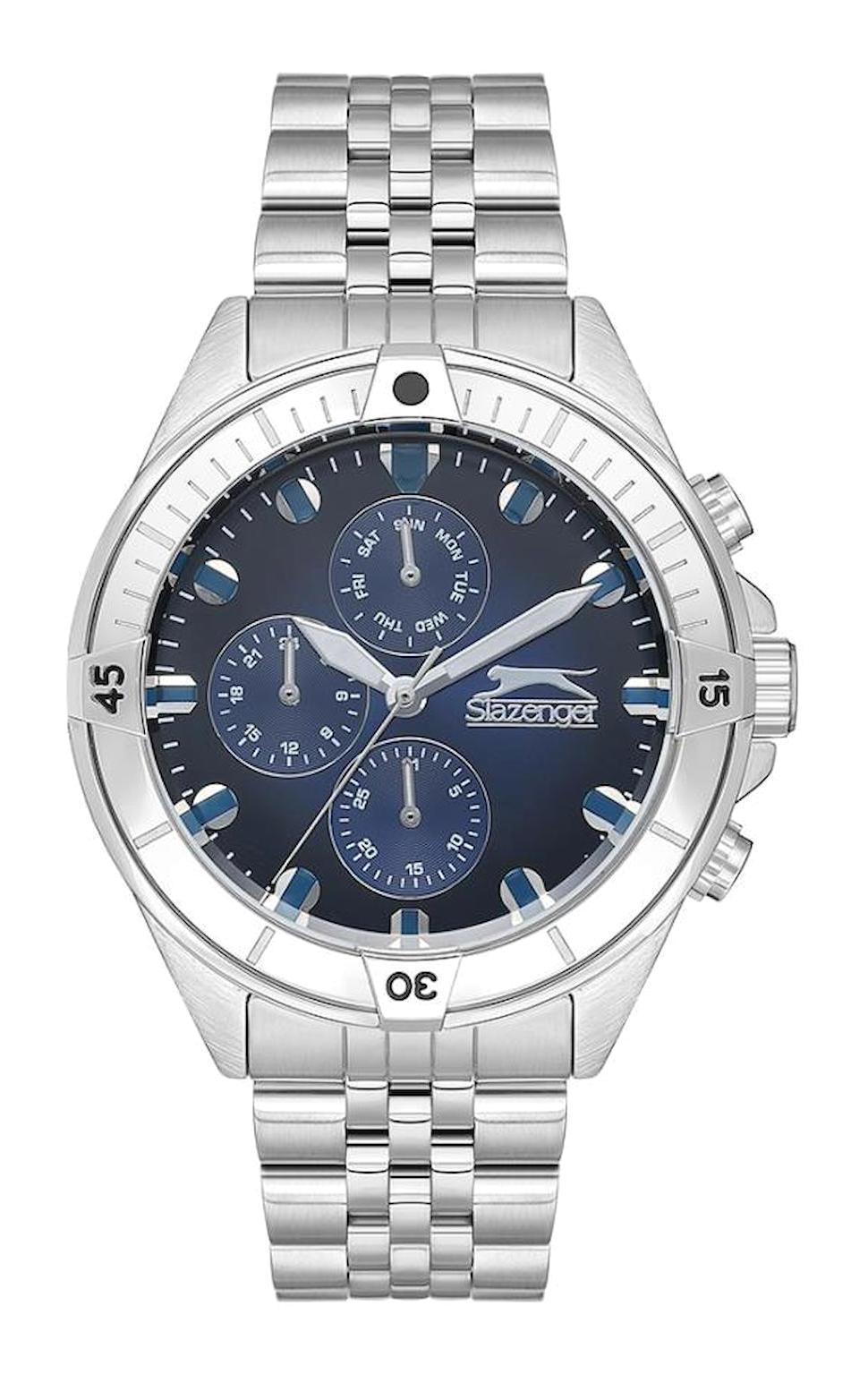 Slazenger SL.09.2227.2.02 Takvimli 46 mm Metal Kordon Analog Erkek Kol Saati