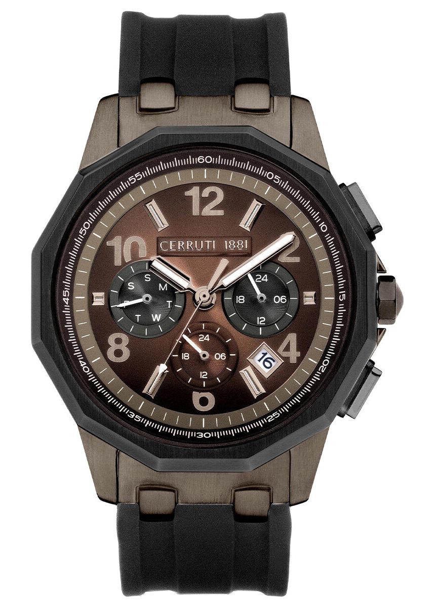 Cerruti 1881 CIWGQ2224103 Takvimli 44 mm Siyah Silikon Kordon Analog Erkek Kol Saati