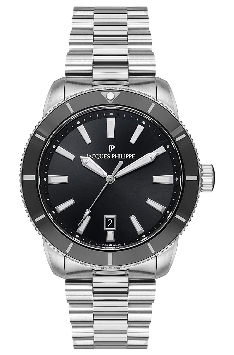 Jacques Philippe JPQGS261316 Takvimli 43 mm Çelik Kordon Analog Erkek Kol Saati