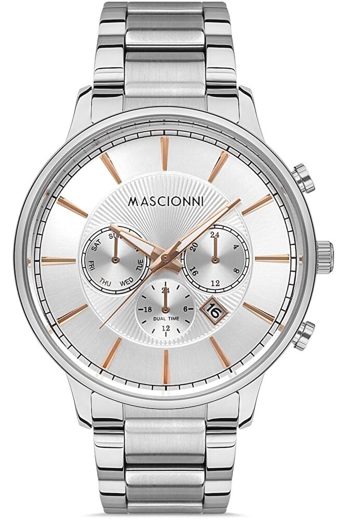 Mascionni M.1.2002A.01 Takvimli 45 mm Metal Kordon Analog Erkek Kol Saati