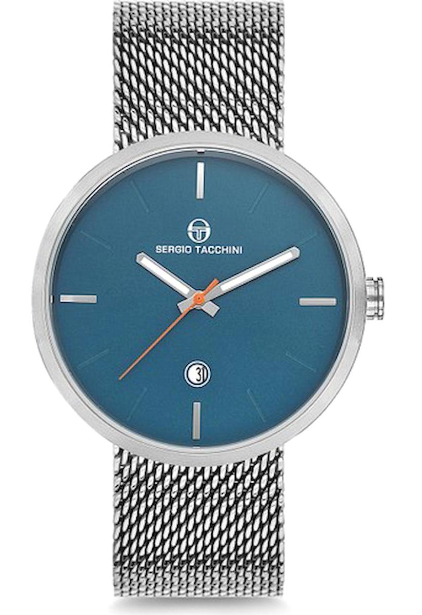 Sergio Tacchini ST.8.108.06 Takvimli 43 mm Gri Hasır Kordon Analog Erkek Kol Saati