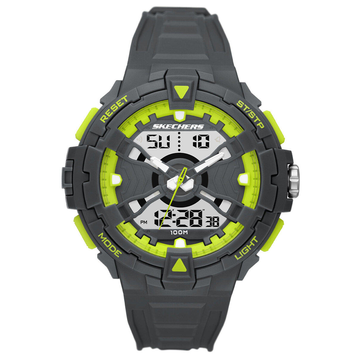 Skechers SR1164 Takvimli 48 mm Gri Plastik Kordon Analog Erkek Kol Saati