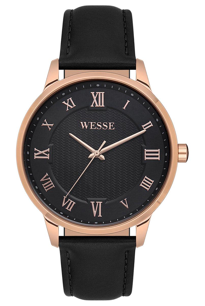 Wesse WWG208001 42 mm Siyah Deri Kordon Analog Erkek Kol Saati