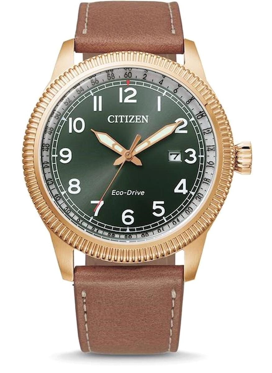Citizen BM7483-15X Takvimli 43 mm Kahverengi Deri Kordon Analog Erkek Kol Saati