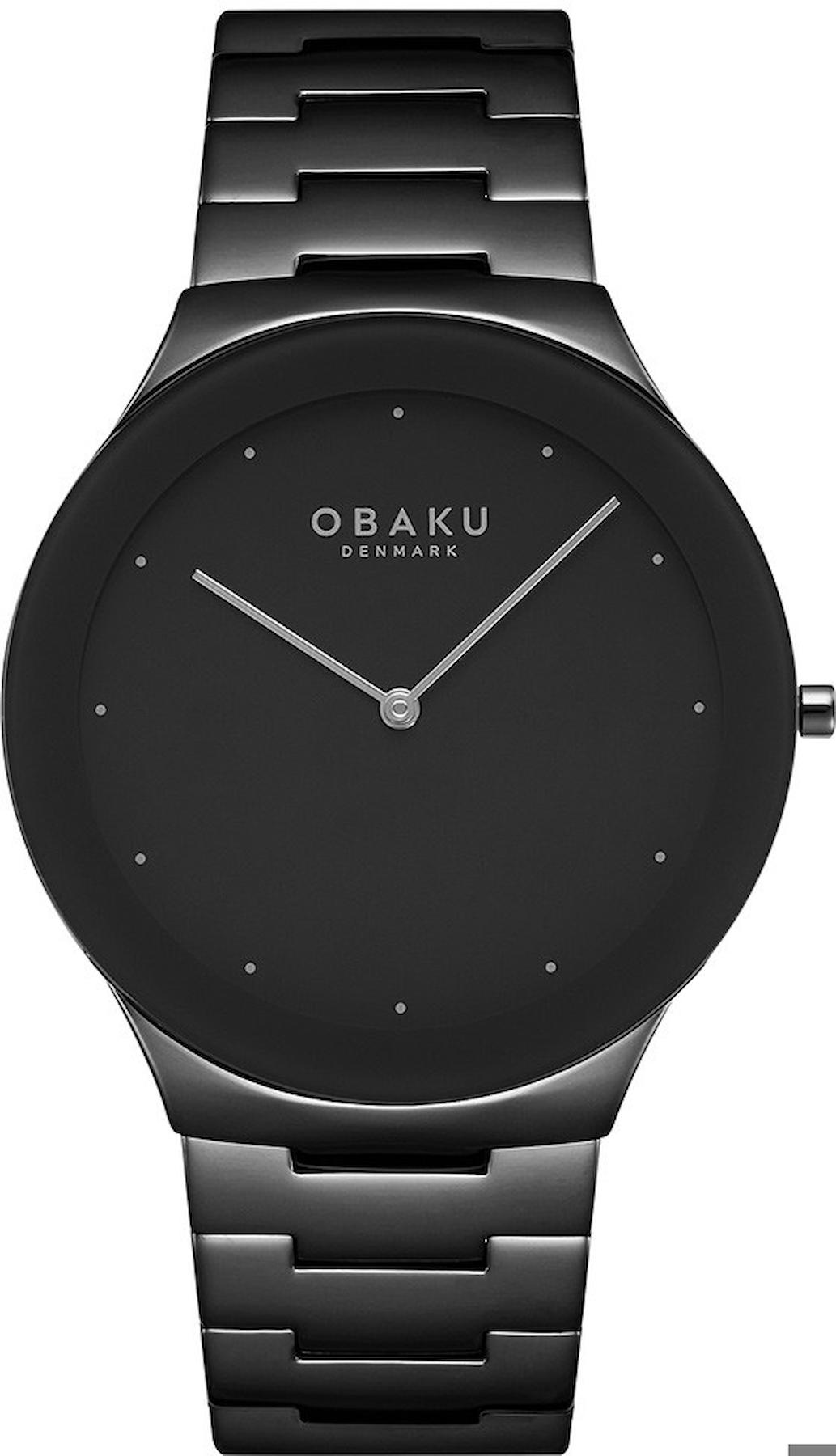 Obaku Denmark V290GXBBSB 42 mm Siyah Çelik Kordon Analog Kol Saati