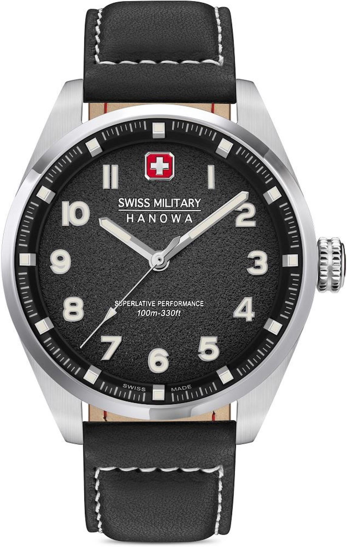 Swiss Military SMWGA0001501 Takvimli 44 mm Siyah Deri Kordon Analog Erkek Kol Saati