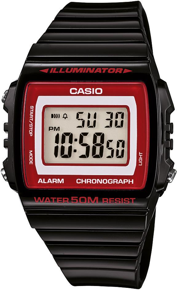 Casio W-215H-1A2VDF Takvimli 42 mm Siyah Çelik Kordon Dijital Erkek Kol Saati