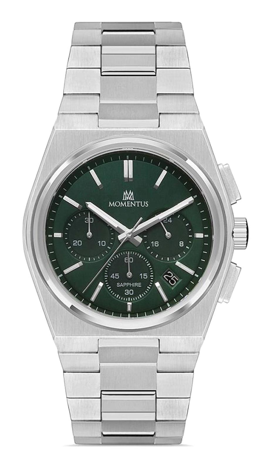 Momentum TM345S-15SS Takvimli 43 mm Çelik Kordon Analog Erkek Kol Saati