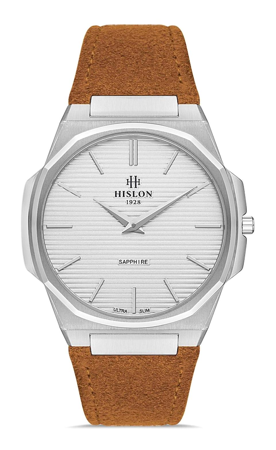 Hislon CL127S-02KS 40 mm Kahverengi Deri Kordon Analog Erkek Kol Saati