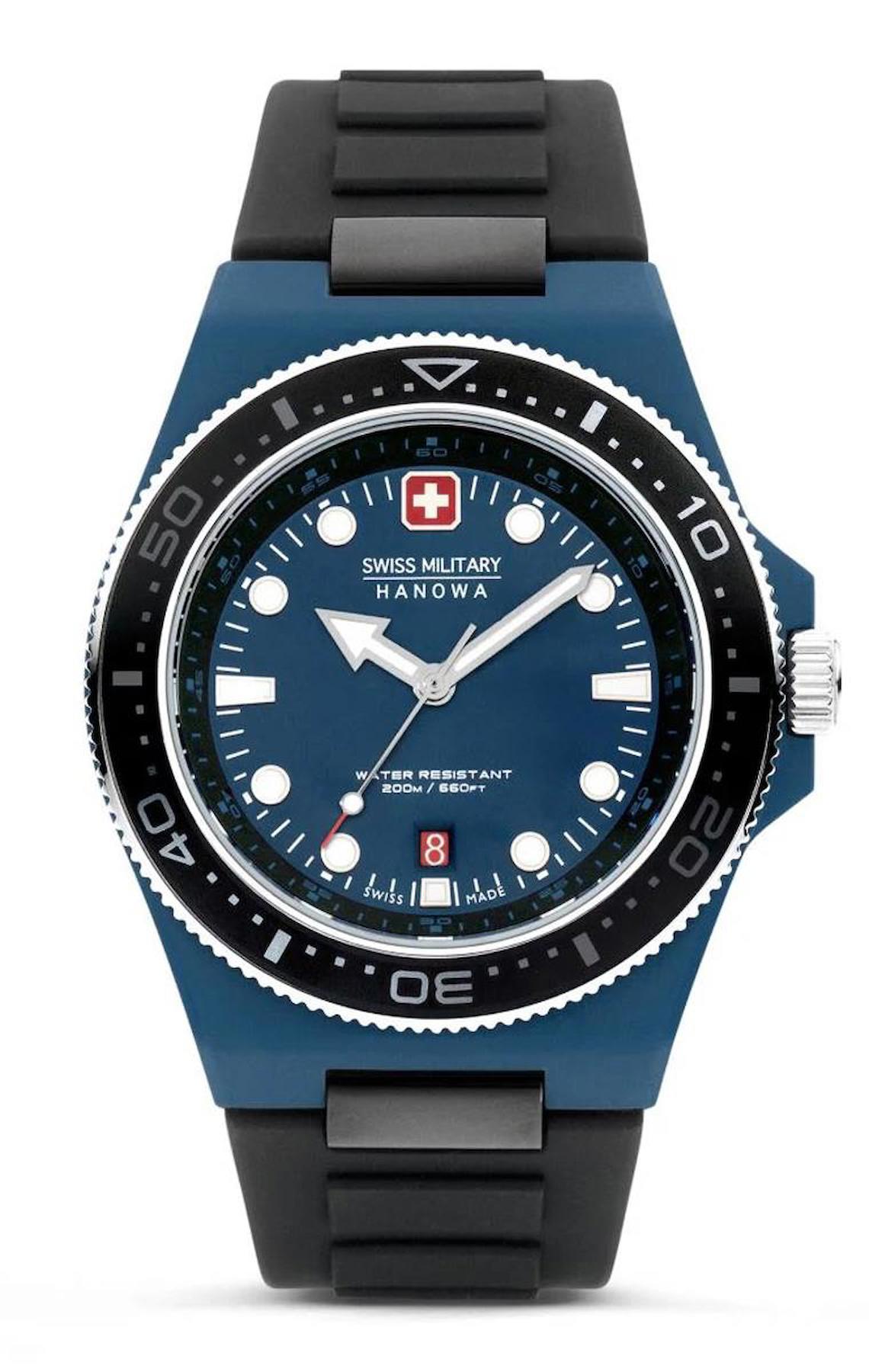 Swiss Military SMWGN0001184 Takvimli 44 mm Siyah Silikon Kordon Analog Erkek Kol Saati