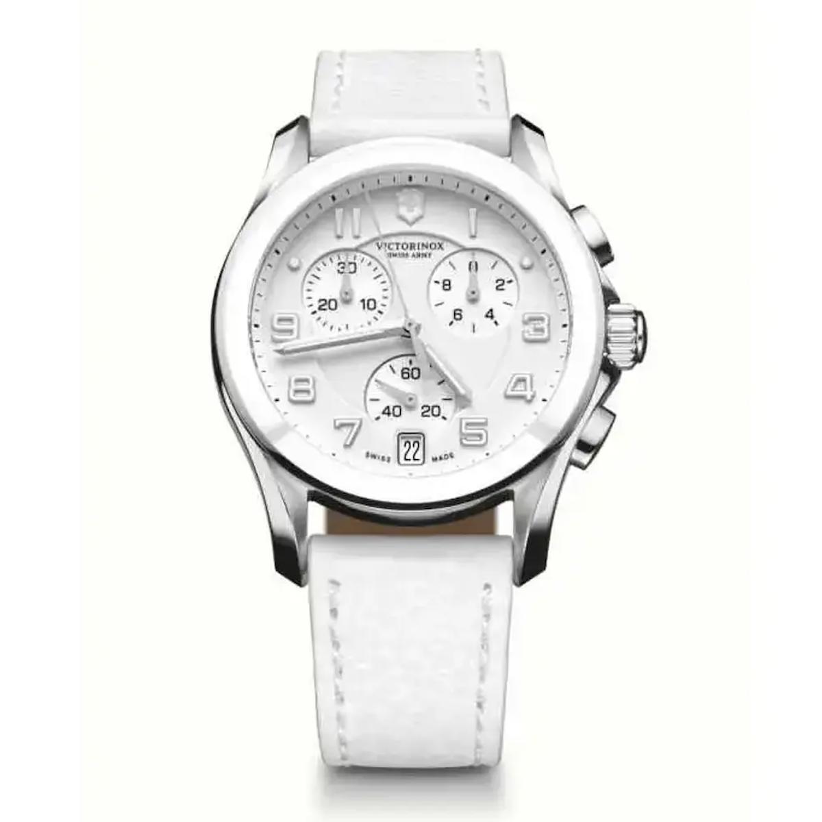 Victorinox Swiss Army 241500 Pusulalı Takvimli 41 mm Beyaz Deri Kordon Analog Kol Saati