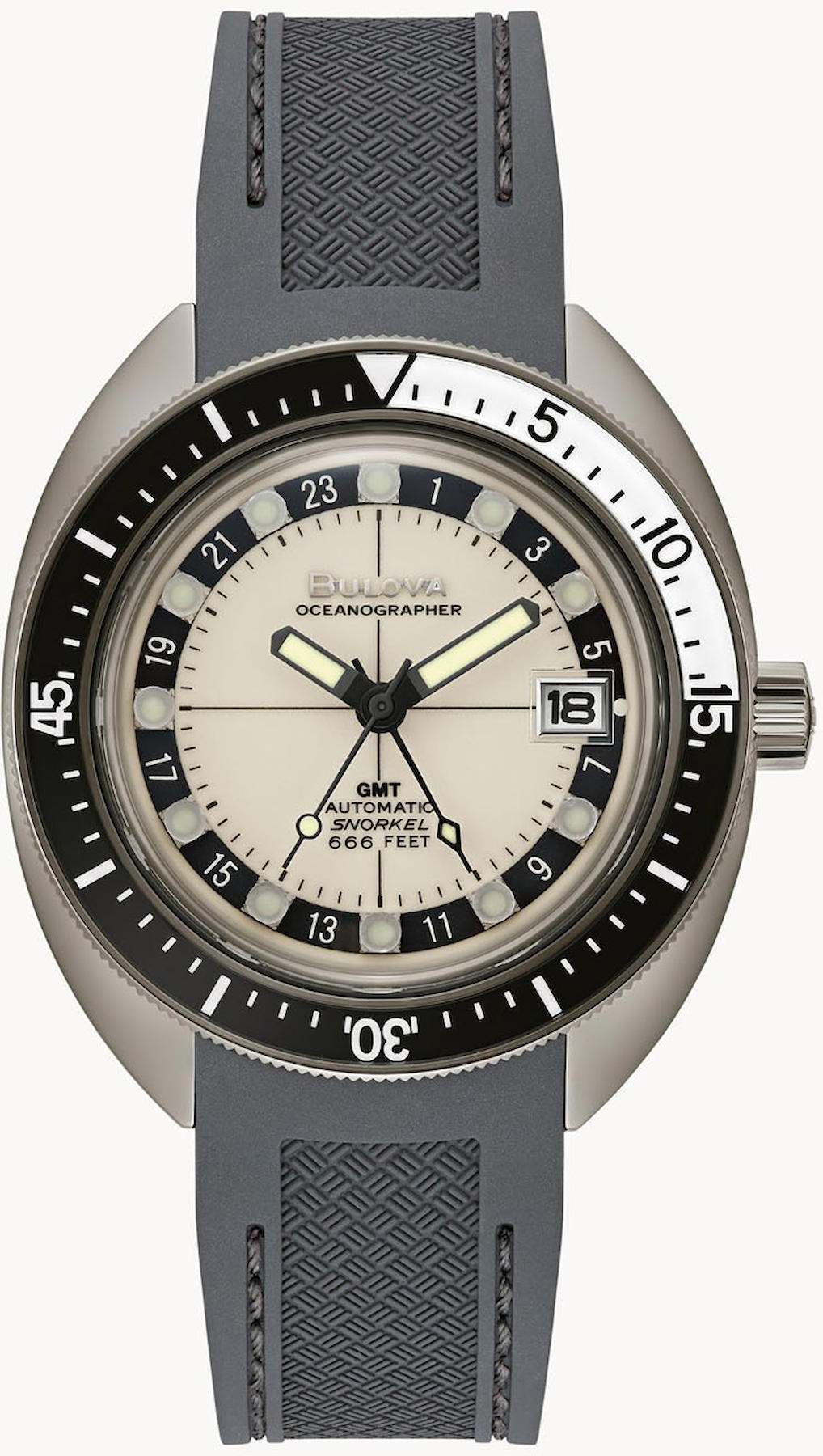 Bulova 98B407 Takvimli 41 mm Gri Silikon Kordon Analog Kol Saati