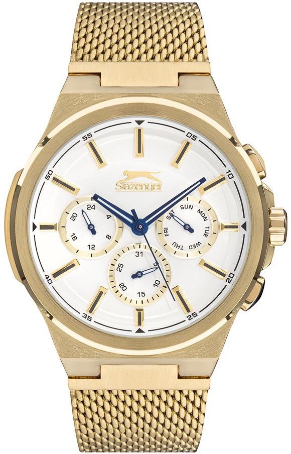 Slazenger SL.09.1856.2.02 Takvimli 46 mm Altın Çelik Kordon Analog Erkek Kol Saati