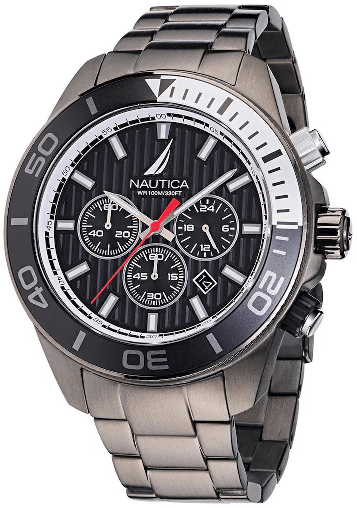 Nautica NAPNOF305 Takvimli 48 mm Antrasit Çelik Kordon Analog Kol Saati