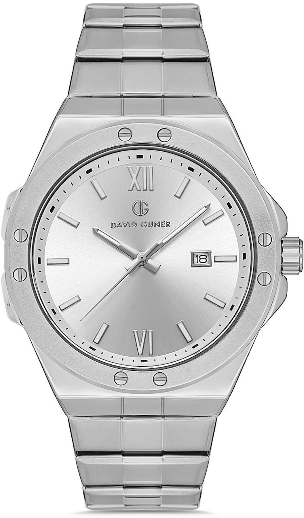 David Guner DG-8608GA-A1 Takvimli 42 mm Çelik Kordon Analog Kol Saati