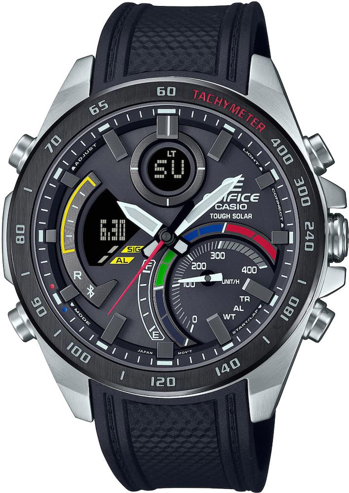 Casio ECB-900MP-1ADF Takvimli 48 mm Siyah Plastik Kordon Analog Kol Saati