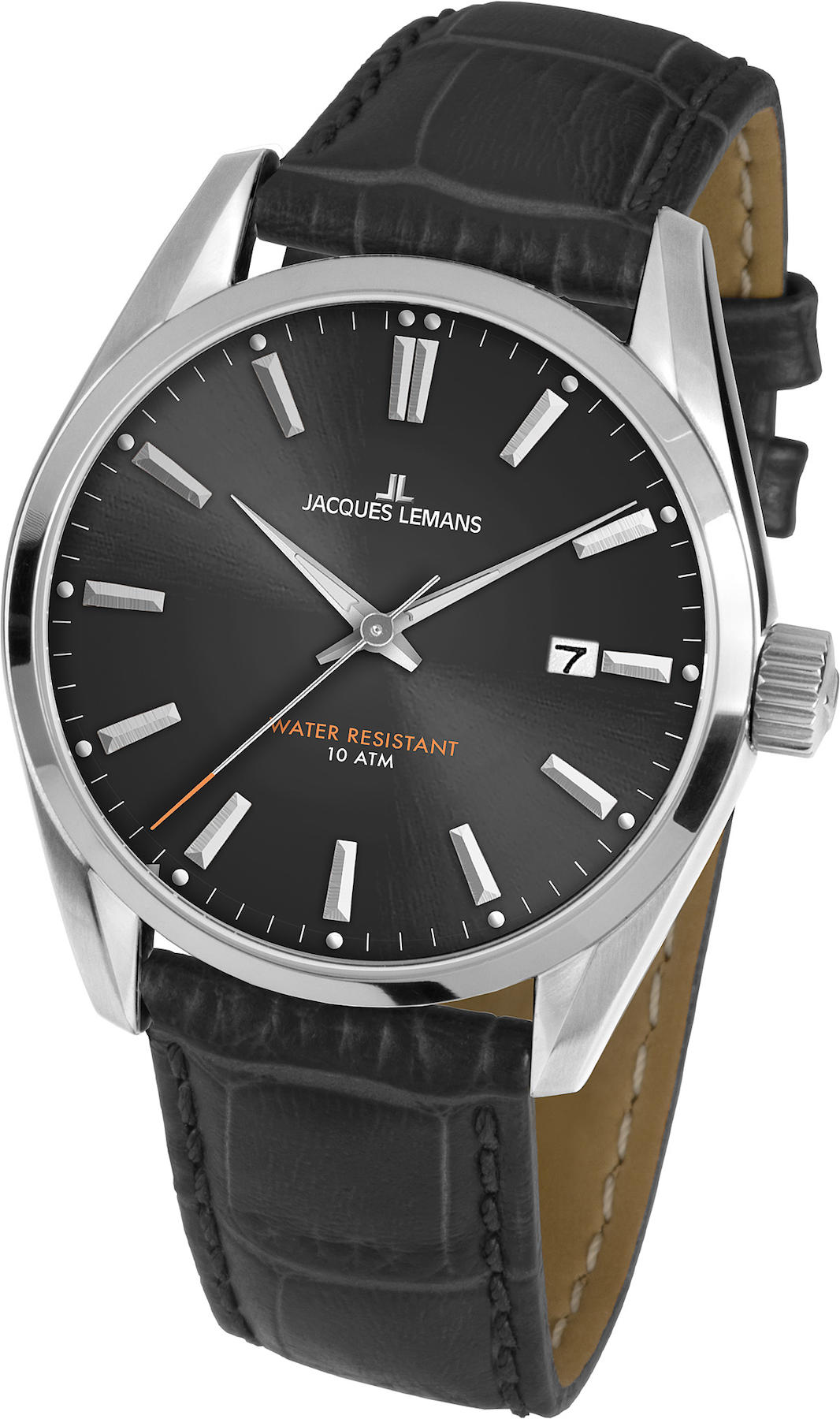 Jacques Lemans DERBY 1-1859A Pusulalı Takvimli 40 mm Siyah Çelik Kordon Analog Erkek Kol Saati