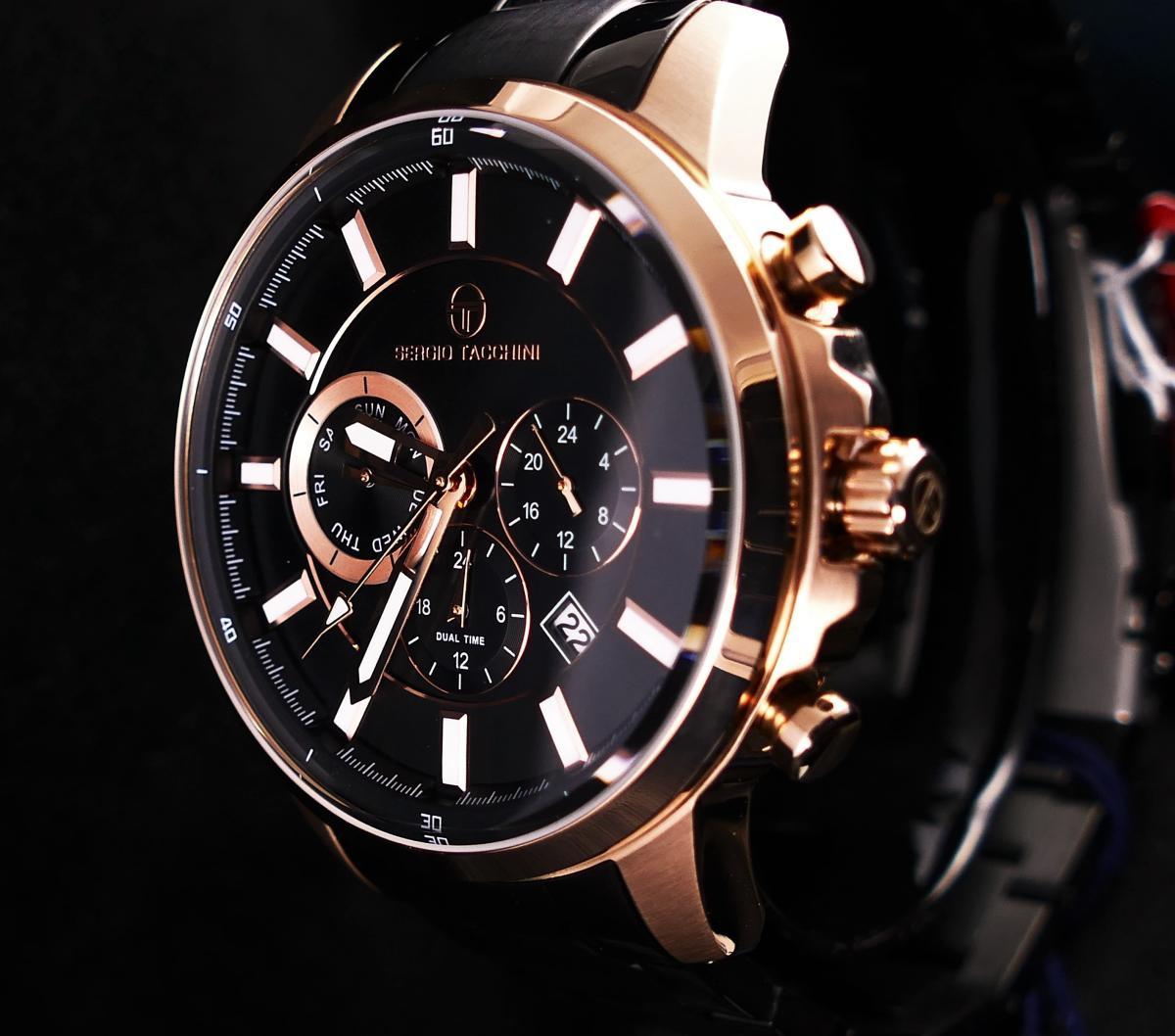 Sergio Tacchini ST.19.101.02 Takvimli 45 mm Siyah Çelik Kordon Analog Kol Saati