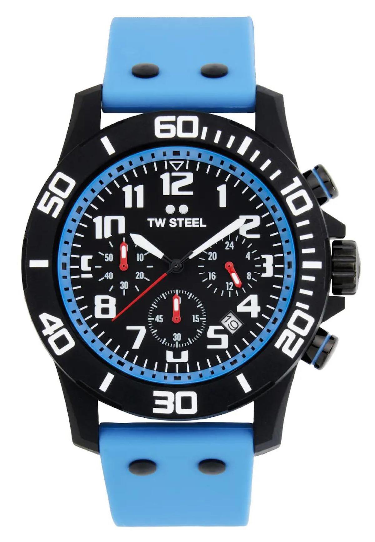 Tw Steel TW-CA4 Takvimli 44 mm Mavi Silikon Kordon Analog Erkek Kol Saati