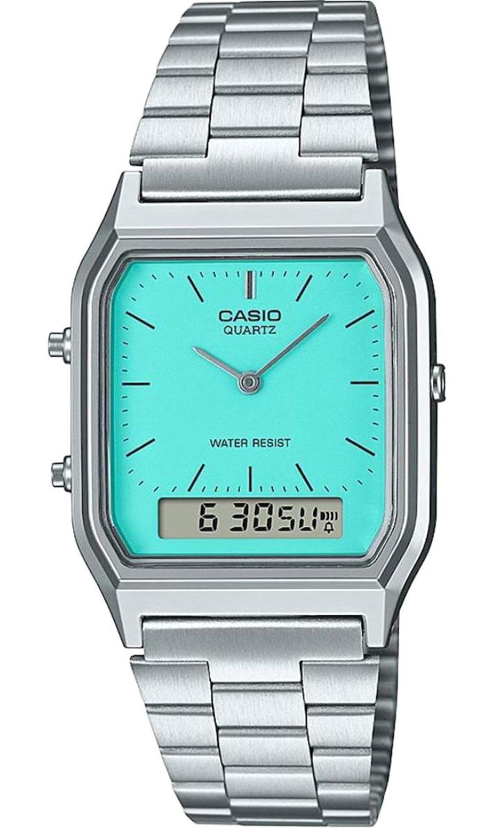 Casio AQ-230A-2A2MQYDF Takvimli 29.8 mm Çelik Kordon Analog Erkek Kol Saati