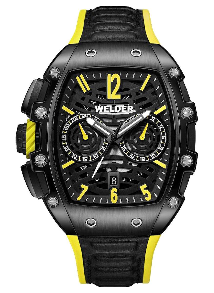Welder Watch WRM2007 Pusulalı Takvimli 44 mm Sarı - Siyah Silikon Kordon Analog Erkek Kol Saati