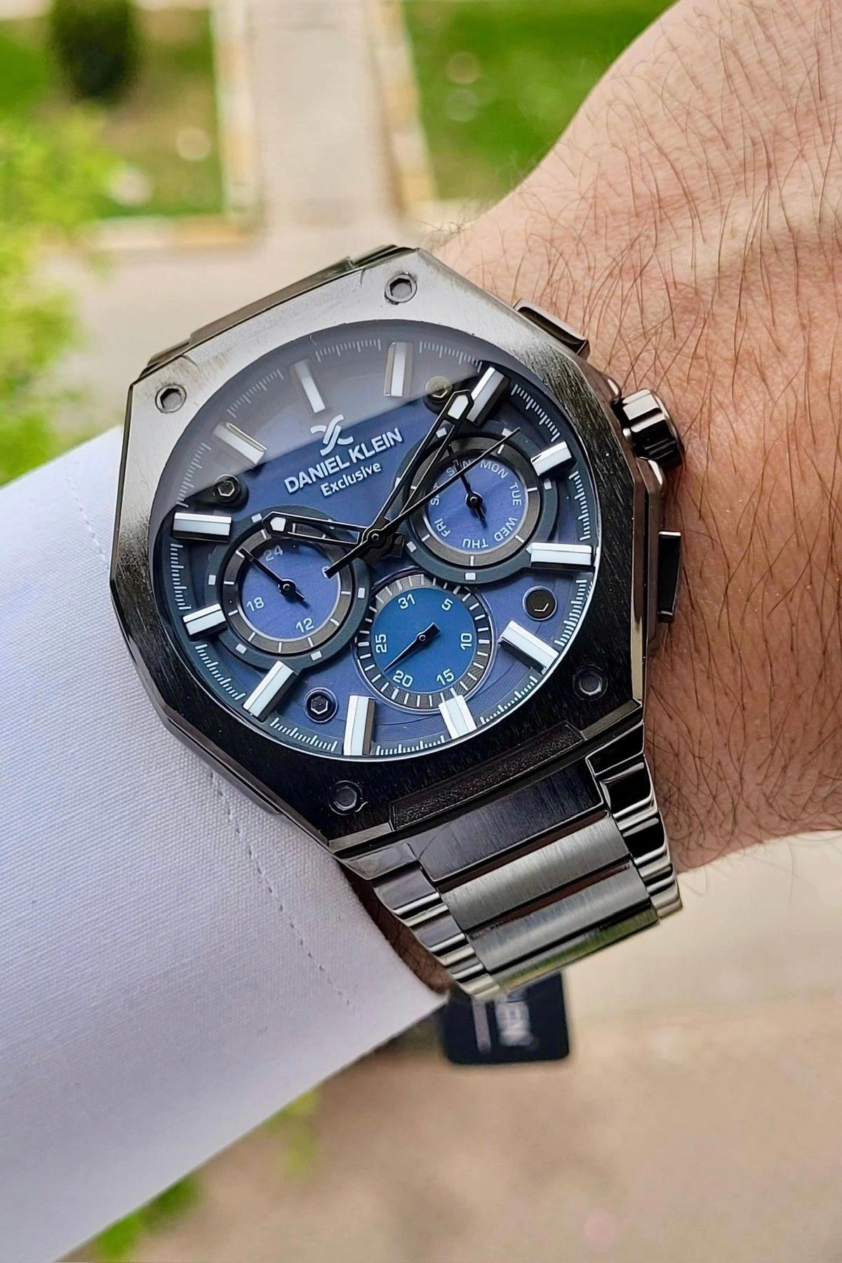 Daniel Klein DKISTE1138 Takvimli 42 mm Siyah Çelik Kordon Analog Erkek Kol Saati