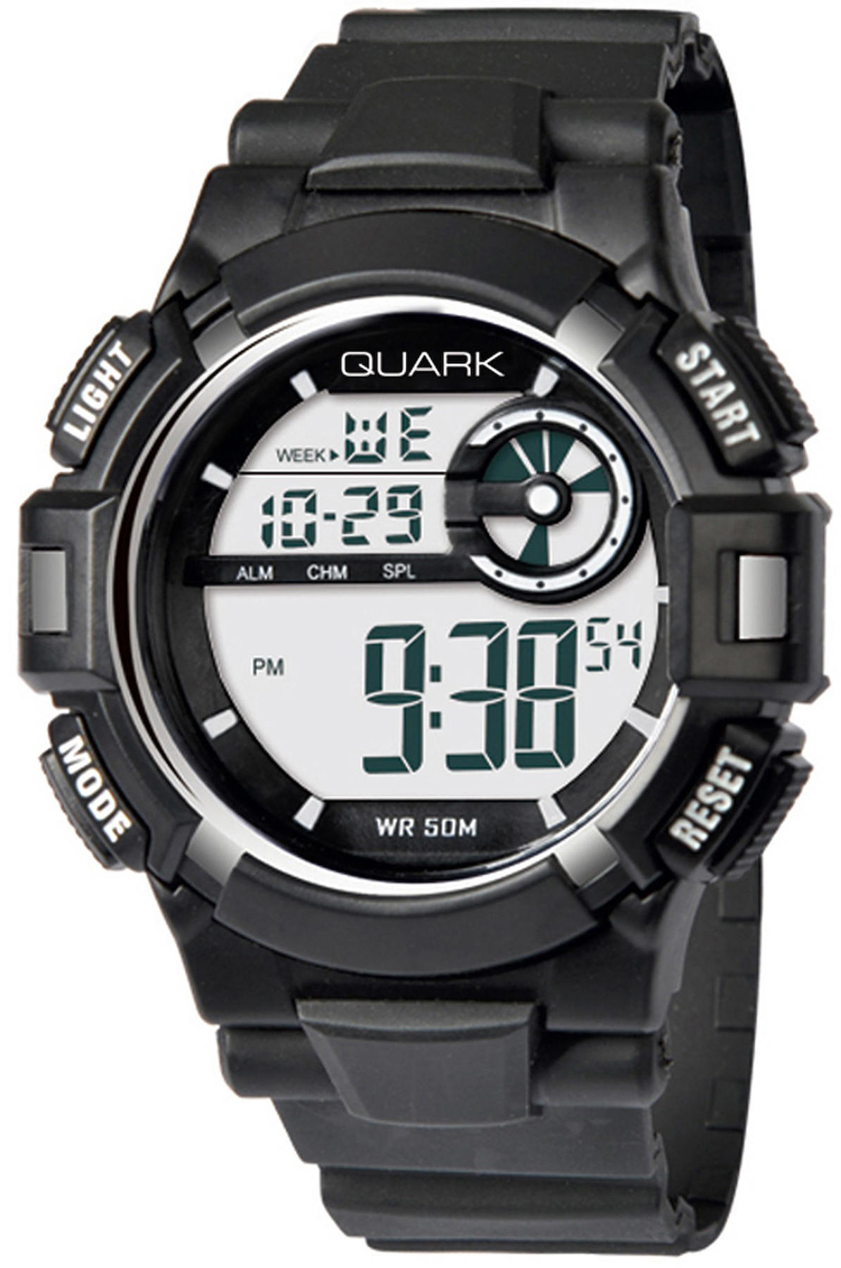 Quark QU-305G-1 Takvimli 41 mm Siyah Silikon Kordon Analog Kol Saati