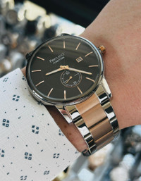 Ferrucci FC.12383FM.02 Takvimli 43 mm Gri-Rose Gold Çelik Kordon Analog Erkek Kol Saati