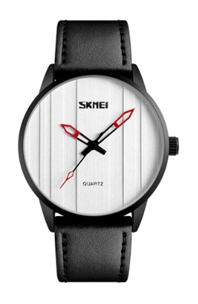 Skmei 1602S Siyah Deri Kordon Analog Erkek Kol Saati
