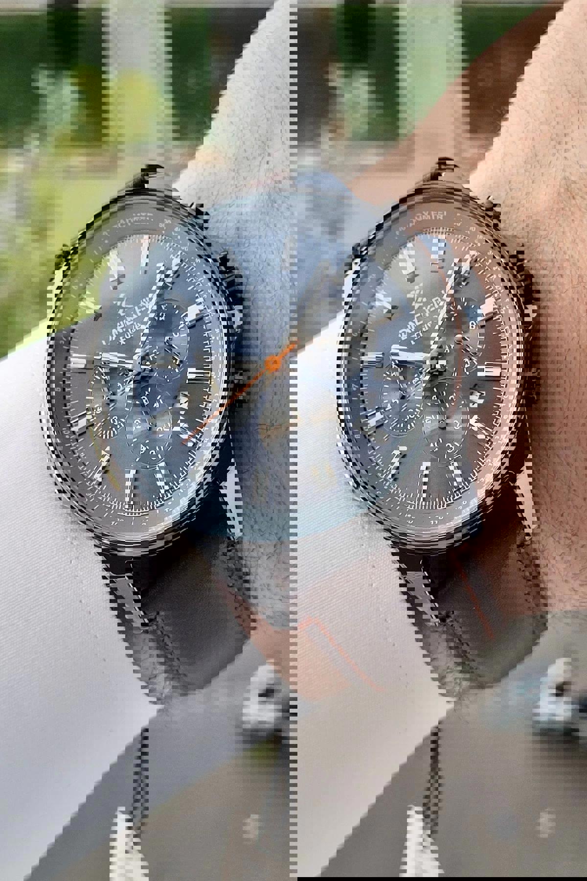 Daniel Klein DKISTE1201 Kronometreli Takvimli 42 mm Kahverengi Deri Kordon Analog Erkek Kol Saati
