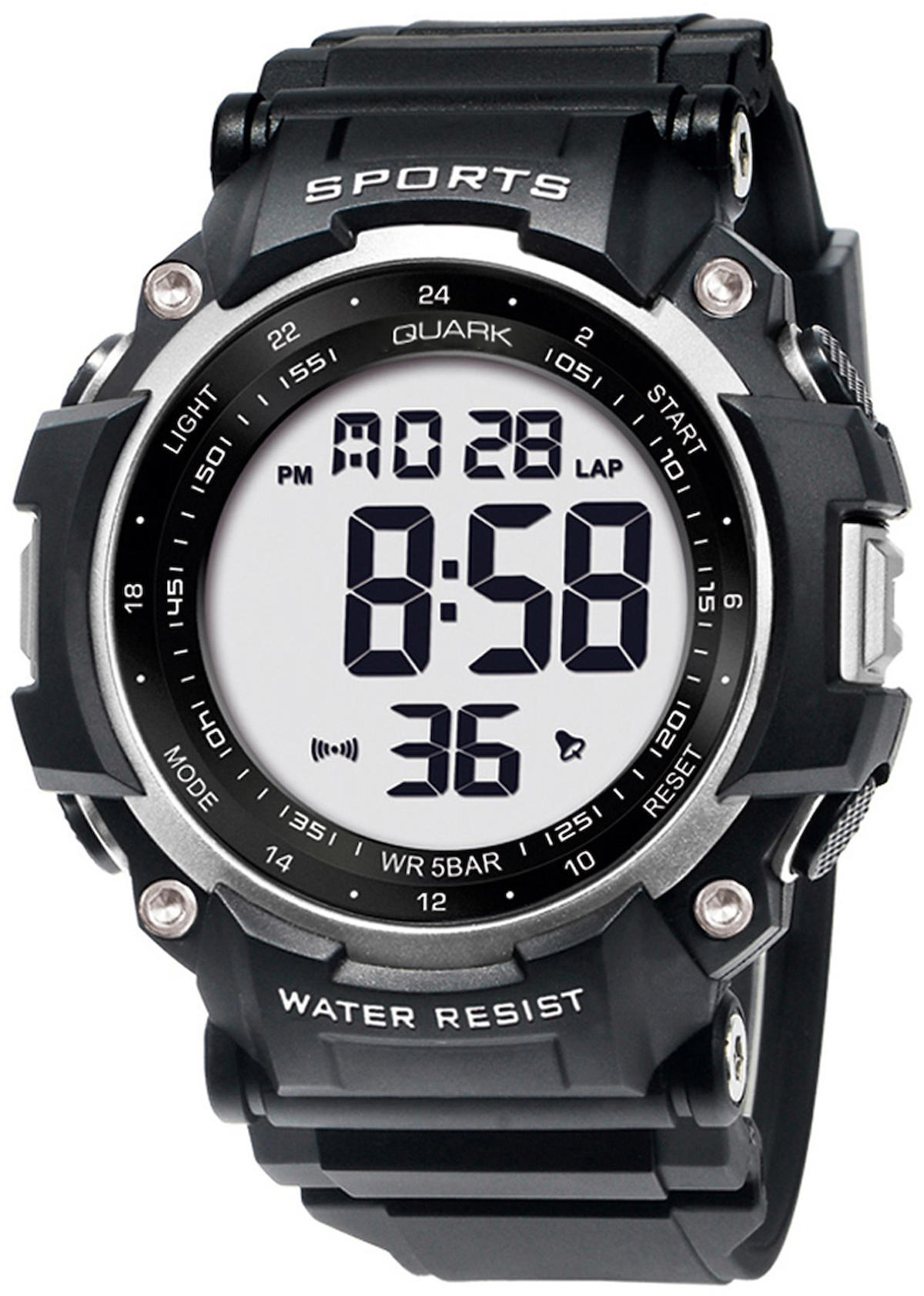 Quark QU-352G-2 Takvimli 41 mm Siyah Silikon Kordon Analog Kol Saati