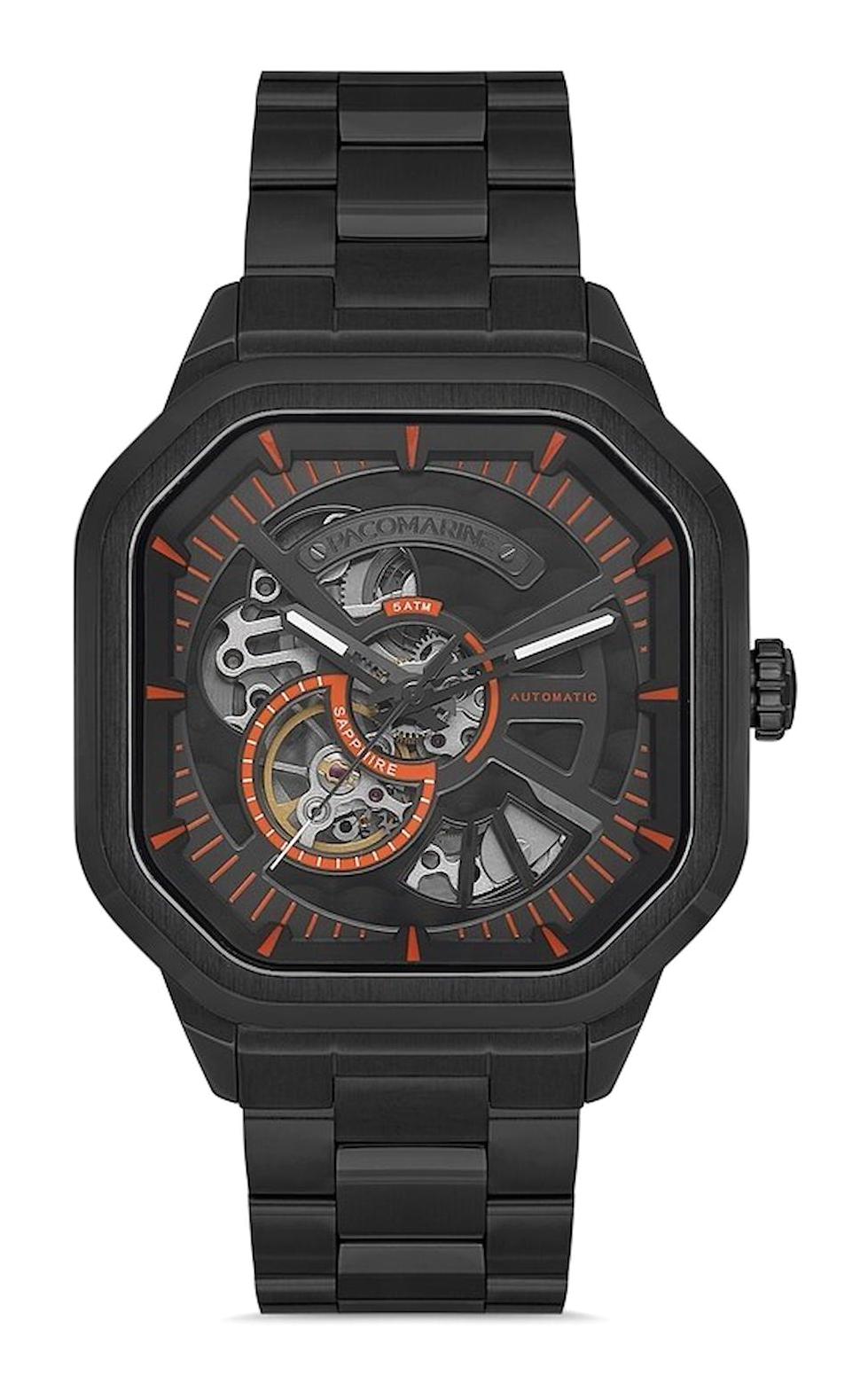 Pacomarine PM.22155.04 42 mm Siyah Çelik Kordon Analog Erkek Kol Saati